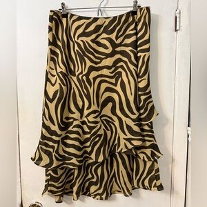 Vanity Fair Zebra Print Tiered Skirt